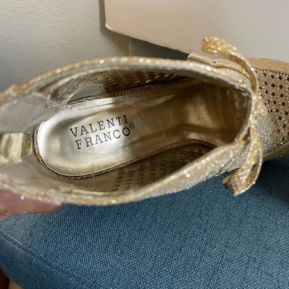 Valenti Franco Sassy 1 Peep Toe Glitter High Heels size 10 - Picture 7 of 11